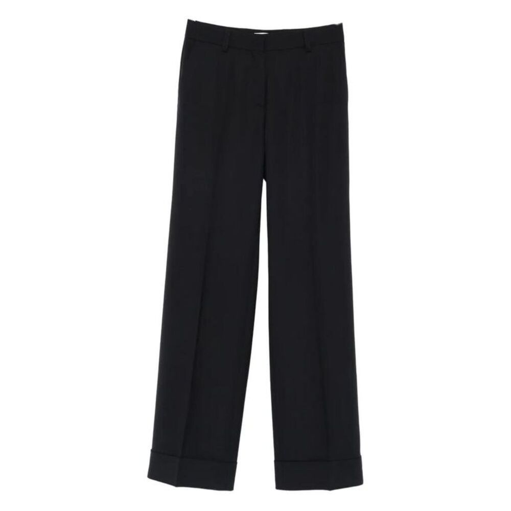 CELLAR DOOR Wide Leg Cuffed Dress Pants Women BLUE